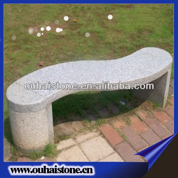 quality curving s shape natural white granite stone park chairs