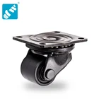 2 inch 250kg load capacity black fiberglass nylon swivel business machine low profile castor wheel