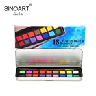 Plastic Box Solid Watercolour Paint Set For School Children,18colors Water Color Paint
