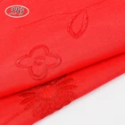 Hot sale OEM custom red embroidered ramie cotton fabric for dress