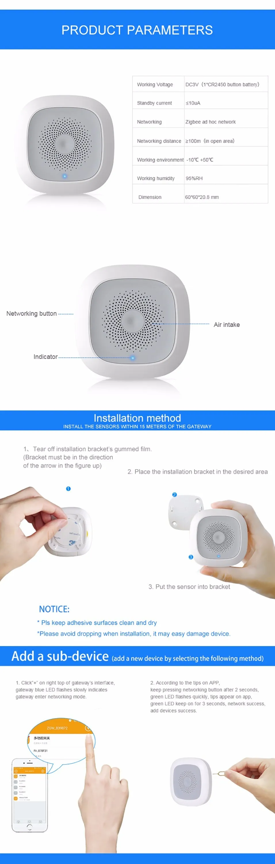 Zigbee Zwave wifi temp humidity sensor analog output - ANKUX.COM