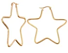 Stainless steel Hoop Five Star earrings 18k gold plated for lady