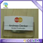 credit card bank work transparent acrylic insert name badge with printed paper