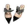 /product-detail/pointed-shaped-stiletto-plaid-bow-crystal-transparent-plastic-sandals-and-slippers-female-summer-wear-60776471786.html