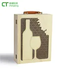 Fashion style rectangle shaped packaging wood wine gift box