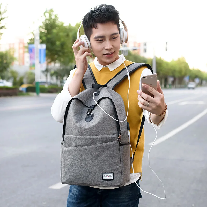 Anti Theft Men Backpack Canvas Large USB Recharging Women Laptop Bag Boy Girl School Bag Teenager Travel Backpack Mochila BP0209 (10)