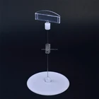 Advertising transparent spring ticket display sign holder with round base