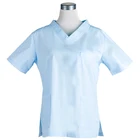Hot Sale Style Hospital Housekeeping Uniform Design Sky Blue Hospital Uniform Medical Scrubs For Women
