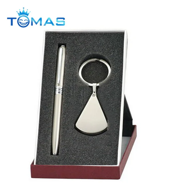 metal cheap latest corporate gift with pen and keychain