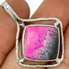 Fleece Pink Dendritic Opal 925 Sterling Silver Pendant