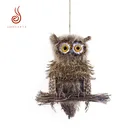 Lovely bright eyes natural duck feather owl for home wall decoration