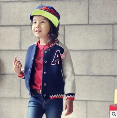F10008J Korean style cotton fleece baseball uniform girls fashion coat