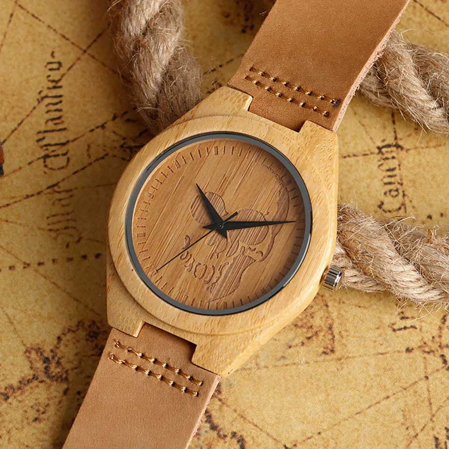 High Fashion Bamboo Natural Wood Watches Deer Moose Head Brown Standard Men Dress Watch Analog Round Clock Gift 2017 (35)