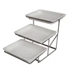 3 Tier Rectangular Serving Platter, Three Tiered Cake Tray Stand, Food Server Display Plate Rack.Cake stand plates