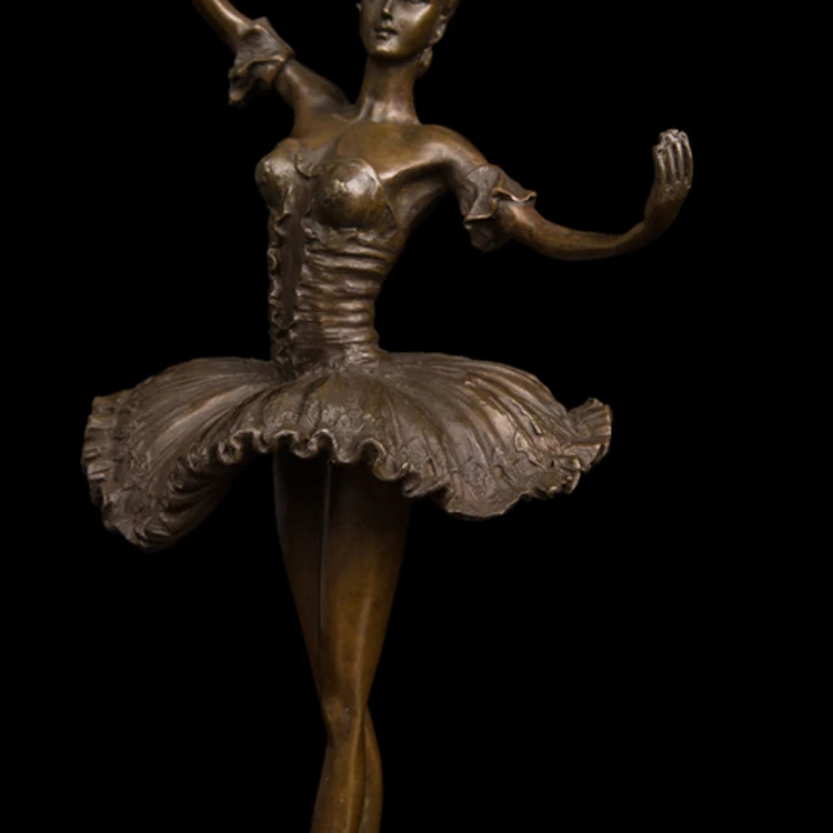 高品质舞蹈女孩雕像家居装饰芭蕾舞者雕像定制金属芭蕾舞者雕塑