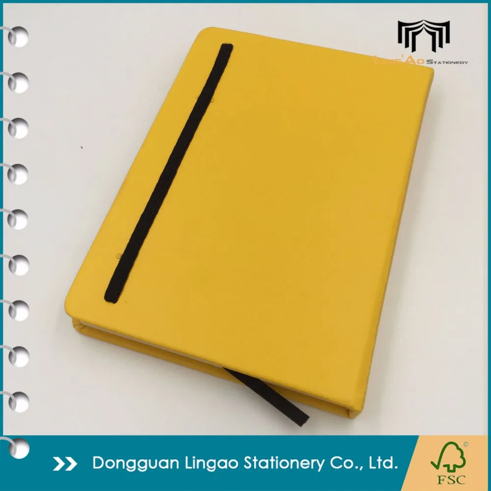 pu leather cover hardback notebook with rubber band