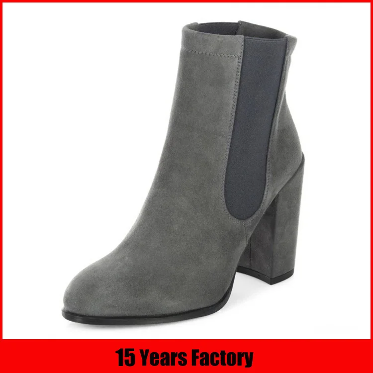 chunky heel leather ankle boots