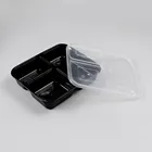 3 Compartment plastic lunch boxes bento box tiffin boxes disposable food containers meal prep containers