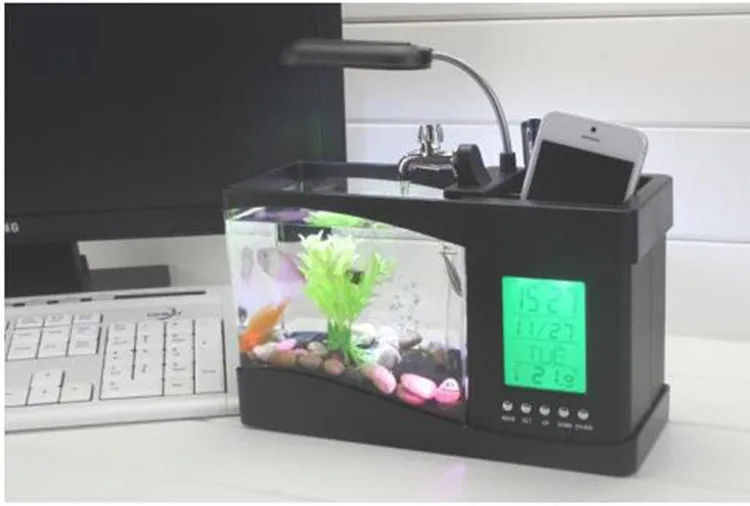 Multifunctional Mini Usb Lcd Desktop Lamp Light Recirculation Fish