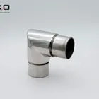 Stainless steel handrail fittings 90 degree round tube connector for stair railing
