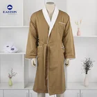 valuable Pickled vegetable green katan velvet men's hooded bathrobe for 5 star hotel guest room