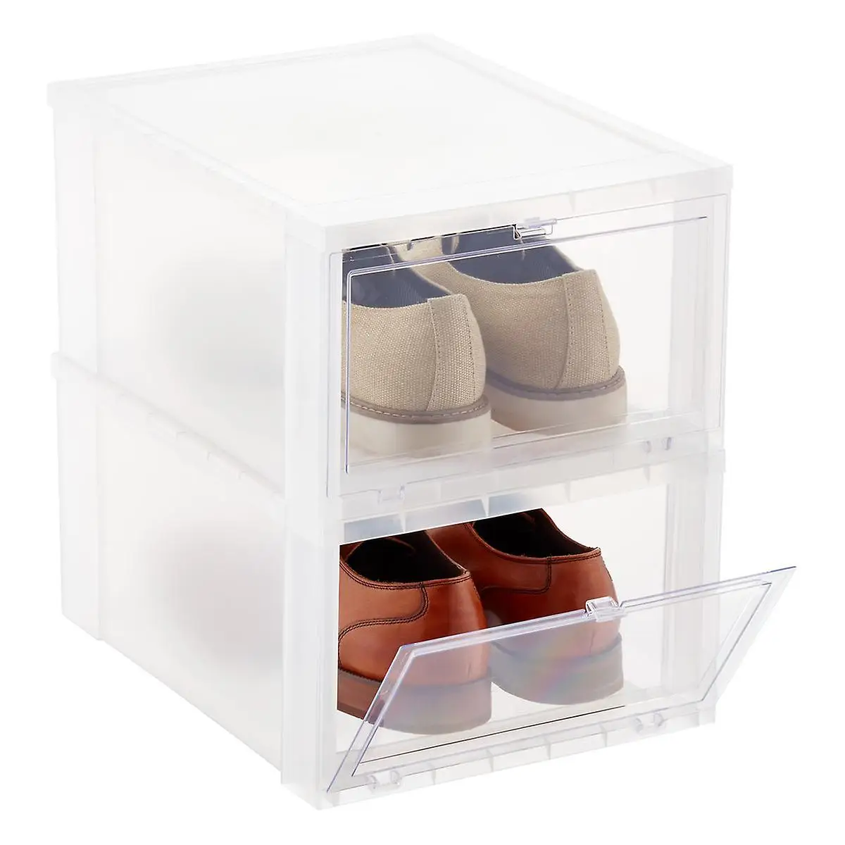 acrylic drop front shoe box