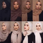 Women Scarf Women Hijab Scarf Hijab Fashion Design Women Wrinkle Muslim Scarf 100% Cotton Dubai Arab Hijab
