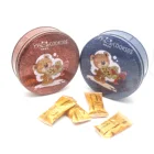 Wholesale custom printed empty round metal cookie biscuit tin can