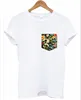 fashion t shirt with custom printed fake pocket wholesale