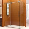 Clear stainless steel sliding frameless glass shower door