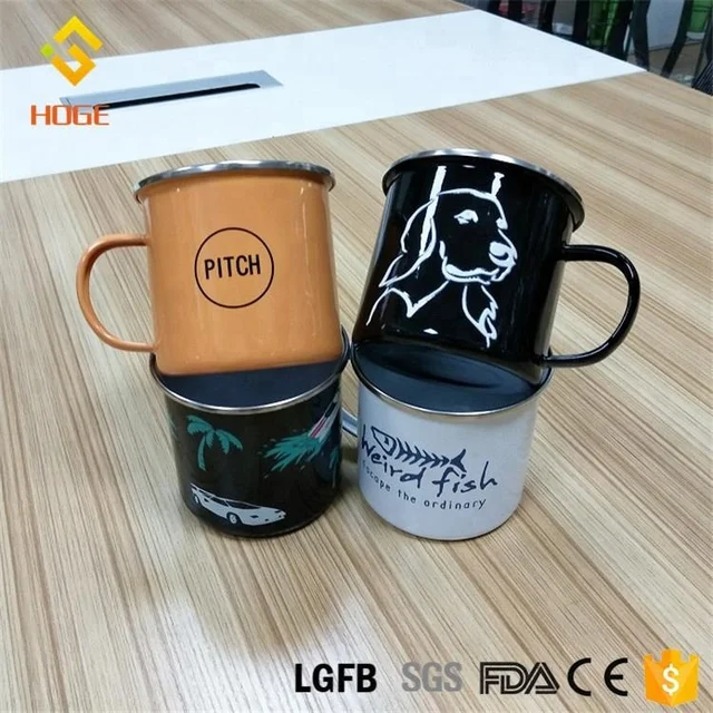 250ml/350ml wholesale outdoor custom printed coffee mugs ring