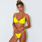 2019 summer yellow beachwear two pieces Swimwear Women sexy bikini