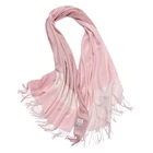 New arrival pink pashmina cashmere embroidery scarf