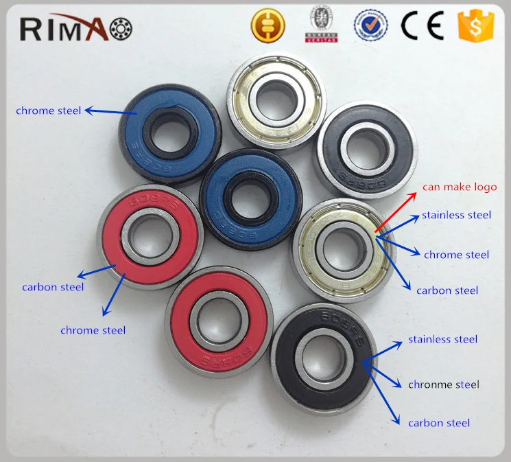 colored roller skate bearing 608 2rs 608 hybrid ceramic bearing 608rs spinner ball bearing.png
