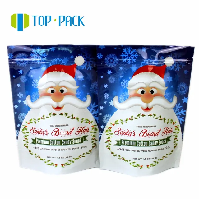 heat seal plastic aluminum foil chrismas cotton candy snack