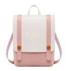 Fashion women cute color block school backpack simple ladies wild rucksack custom backpack