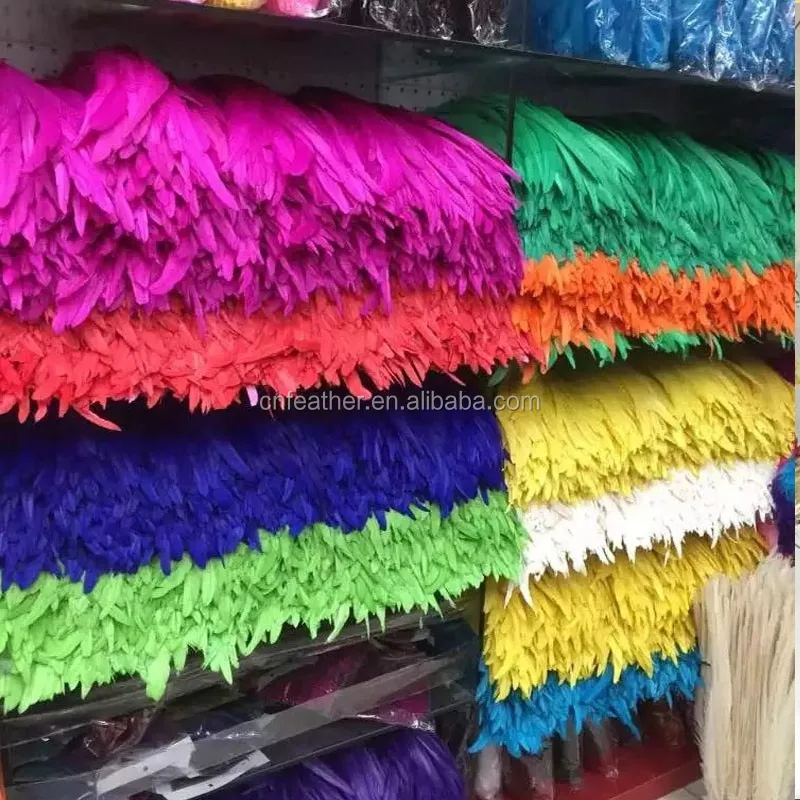 product type: bleached and dyed colorful rooster tail feathers