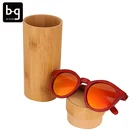 2019 handmade sun glasses custom logo polarized bamboo sunglasses red lens