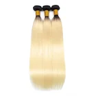 Brazilian 100% Remy Hair Weave 1 Bundles Ombre Black Honey Blonde 1B 613 Color Straight Human Hair Bundle Weft Extensions