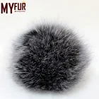 custom keychain wholesale pompom ball Noble reald fox fur pom poms
