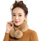 Factory High Quality Women Real Fur Scarves multiple color Knitted Rex Rabbit Fur Scarf