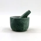 100% natural Green marble mortar and pestle set stone Kitchen accessories