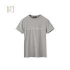 Promotional custom logo embroidered mens white t shirt