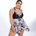 2019 Fashion women Plus Size Swimwear Floral Tankini Plus Size Swimsuit with Boyshorts two piece bathing suit