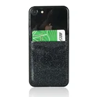 Popular black glitter PU leather phone card holder