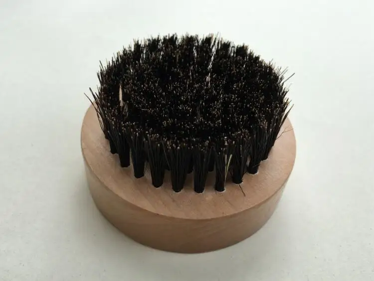 Black Wild Boar Bristle brush round wooden handle for Men shaving brush wooden carving can be logo
