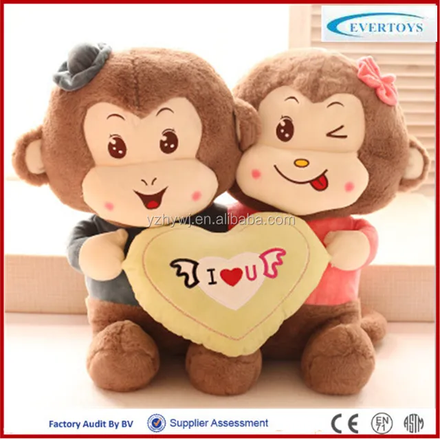popular valentine gifts plush monkey toy for girls