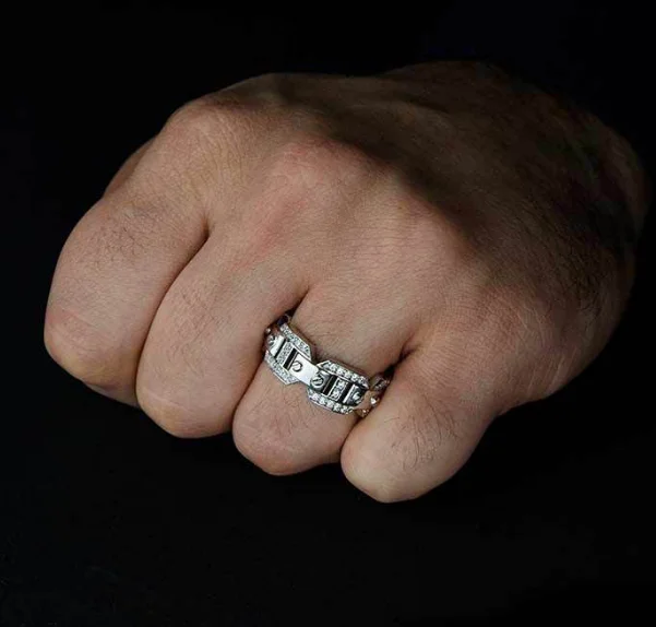 Hot Fashion Factory Price Punk Ring Men Silver 925 Man Ring for Christmas Gift