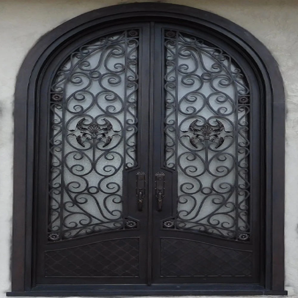 High Quality Product Wrought Iron Wine Cellar Doors With Glass
