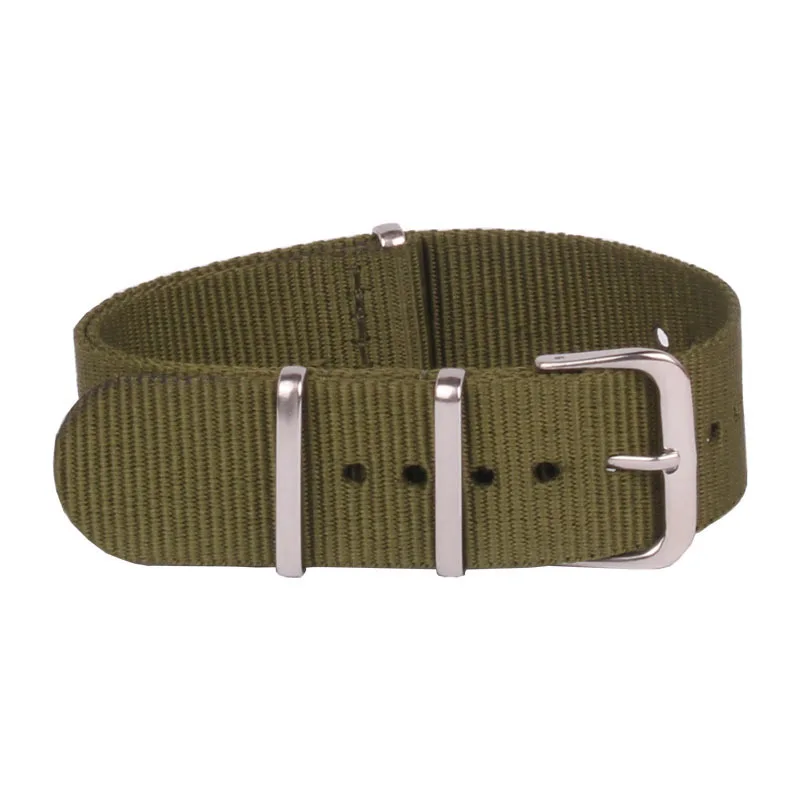 Watchband 16mm Army Green Color Nato Watch Straps Woven Nylon Strap 16 Mm Watchbands Buckle Belt